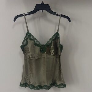Gold Hawk Phantom Green 💯 Silk Cami